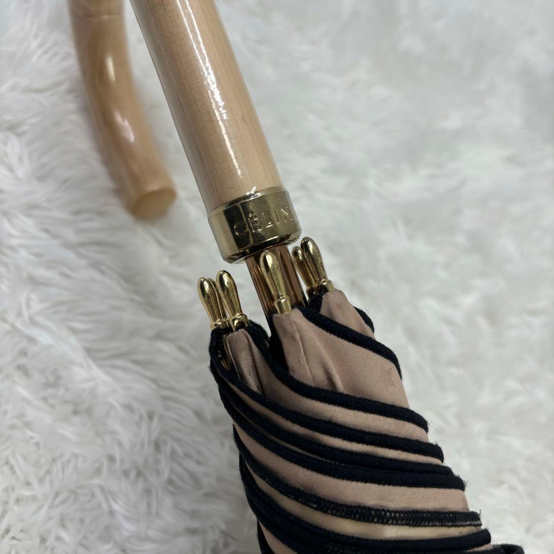 美品✨CELINE セリーヌ　トリオンフ　ゴールド金具　日傘