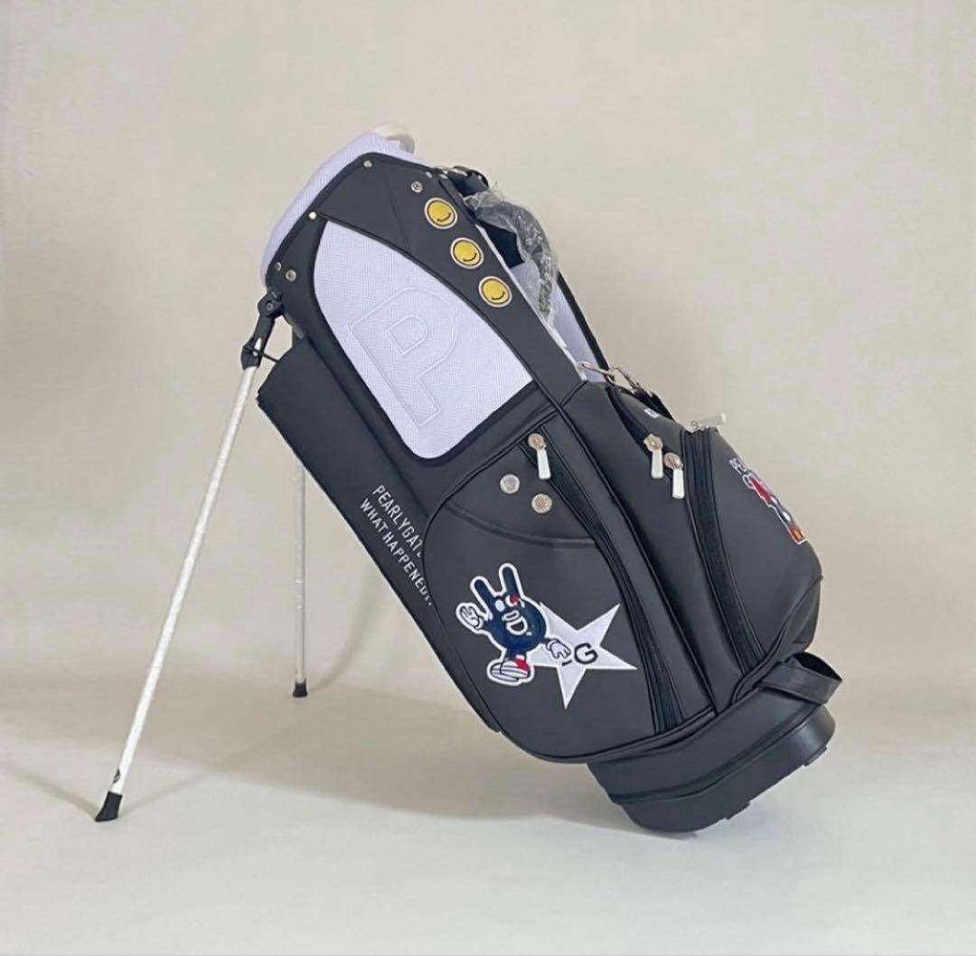 PEARLY GATES ブラックキャディバッグ　パーリーゲイツ　合成革