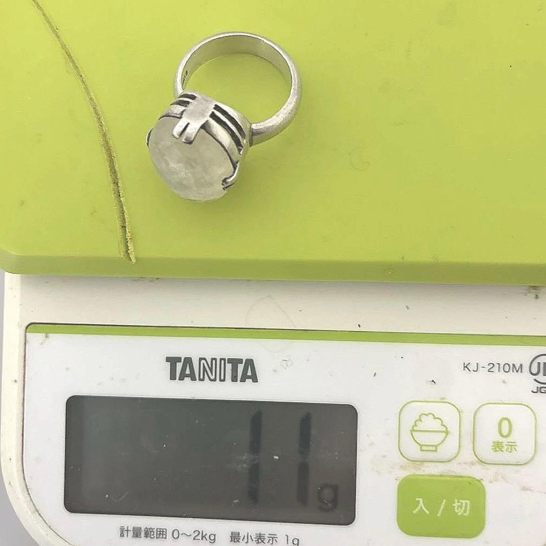 13号 大粒ムーンストーン SV925リング 11g ヴィンテージ 存在感抜群