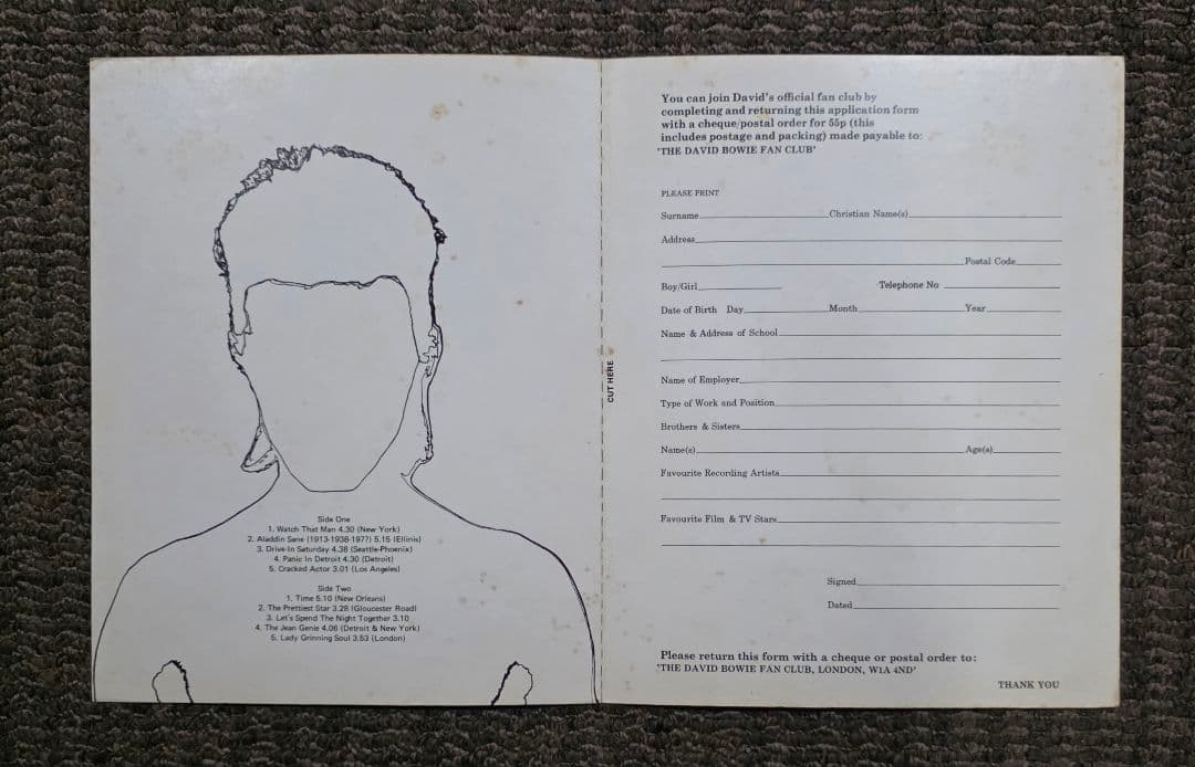 UK初版3T/3T A1 デヴィッド・ボウイ Aladdin Sane LP