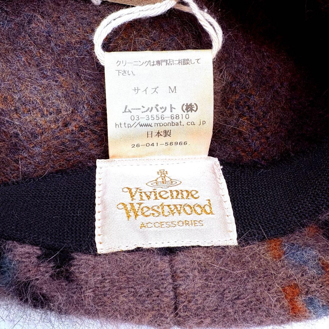 VIVIENNE WESTWOOD チェック　 ベレー帽 オーブ ボンボン レア