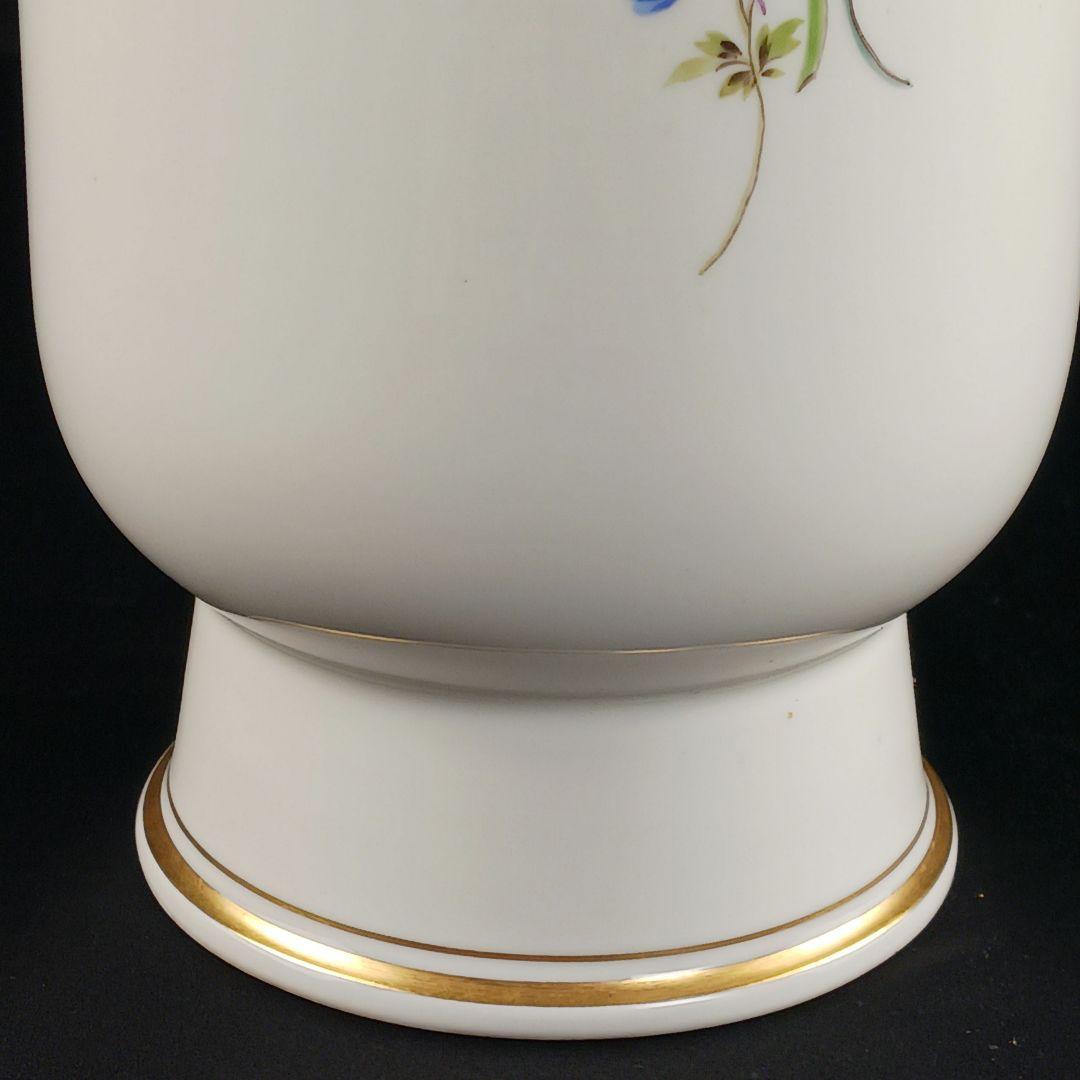 Y2827 マイセン 3つ花 フラワーブーケ 大型花瓶 高さ35㎝　ma　ten