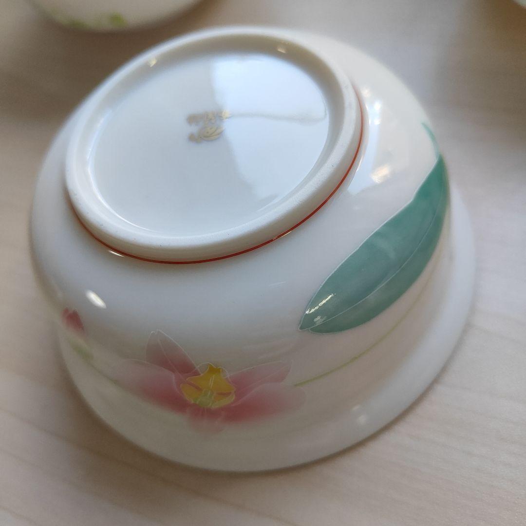 香蘭社 胡蝶蘭 金彩 五色柄 小鉢 五客 揃　深鉢