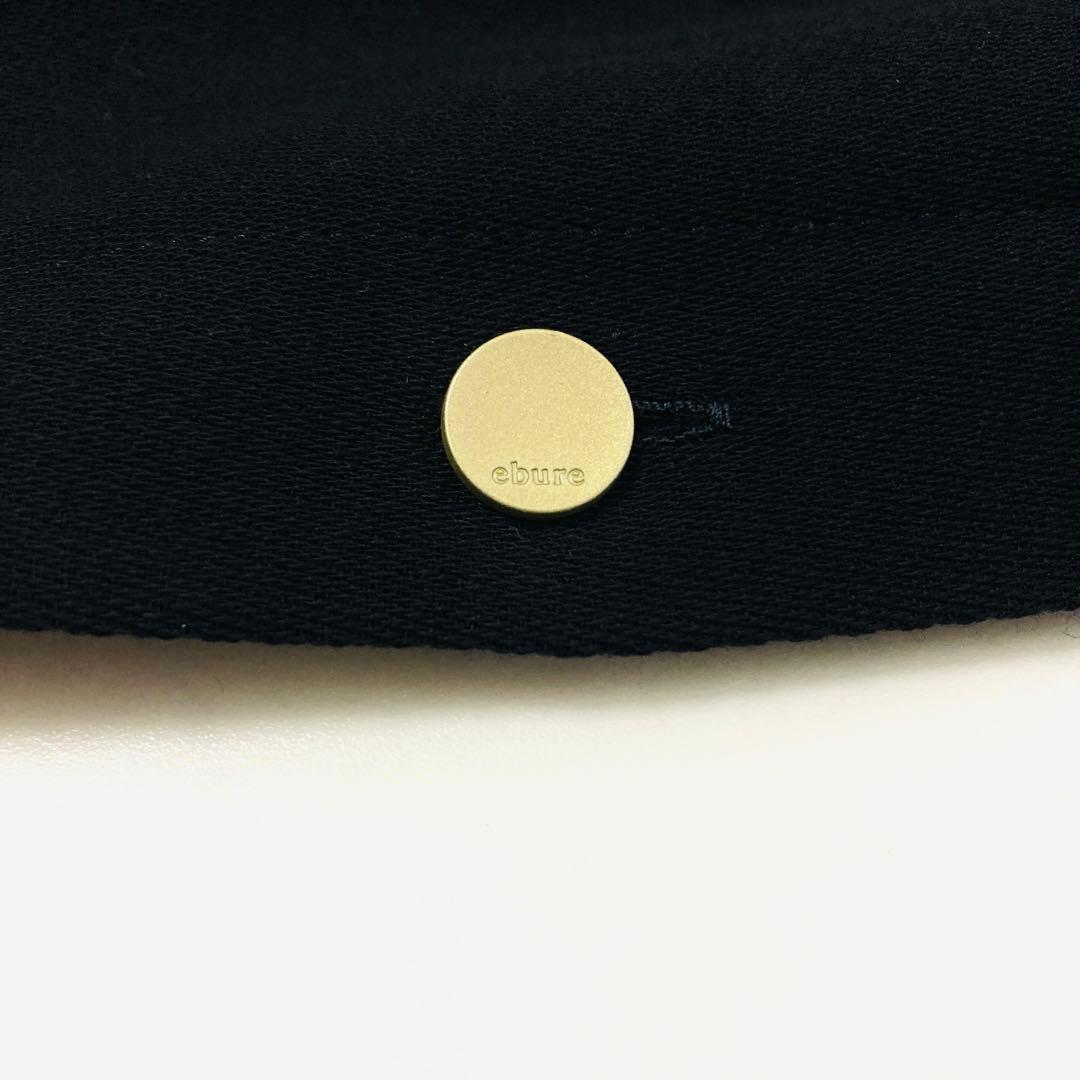 美品✨️エブール　シャツワンピース　金ボタン　ベルト　フレア　マキシ丈　濃紺　36