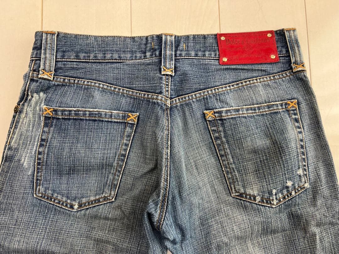 L～XL DOLCE&GABBANA ダメージ加工 デニムパンツ ITALY製