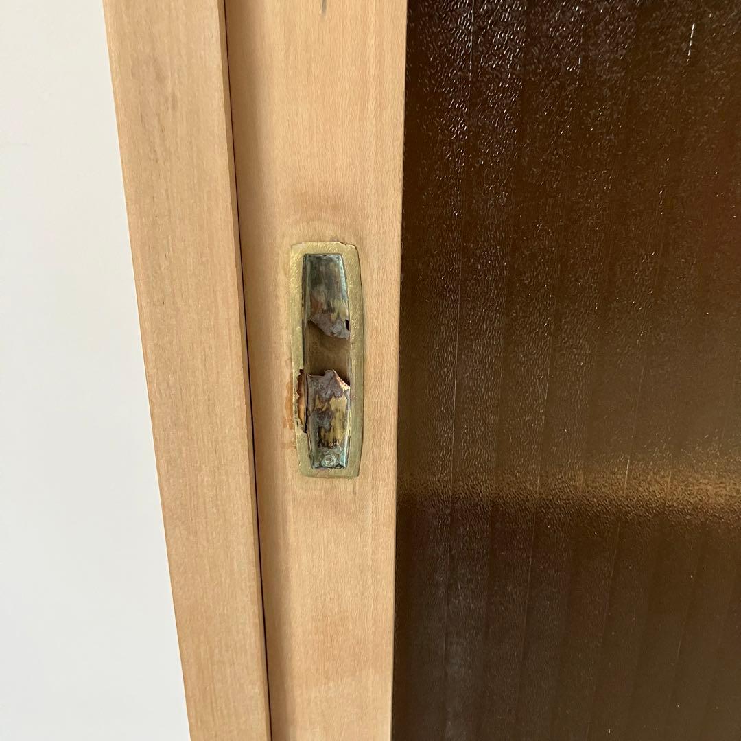 レトロ　アンティーク　古道具　古家具　剥離家具　ストリップド　食器棚　ガラス棚