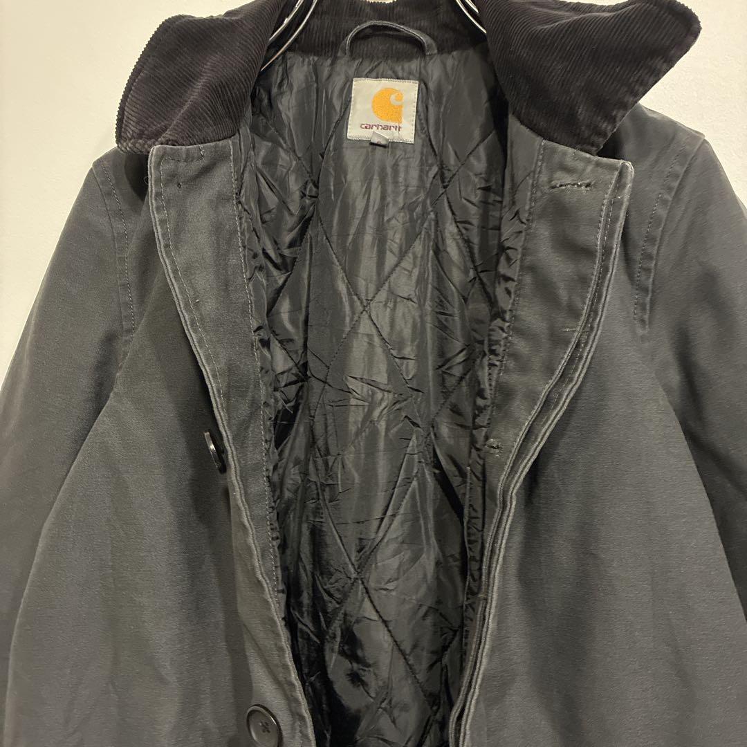 超人気❗️カーハート　ロングコート　S90sワンポイント刺繍ロゴ古着希少レアワーク
