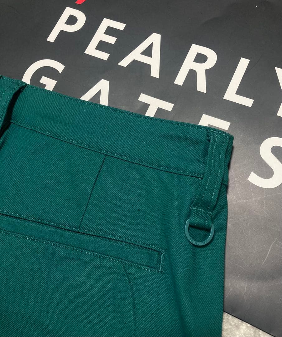 新品 パーリーゲイツ ジャックバニー ストレッチツイルロングパンツ(7)3L/緑