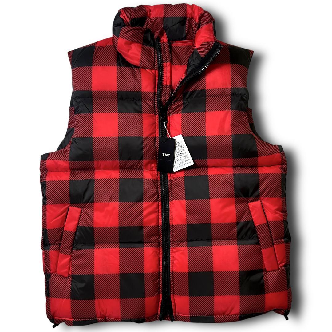 L 定価6.6万 TMT ティーエムティー バッファローチェック ダウンベスト