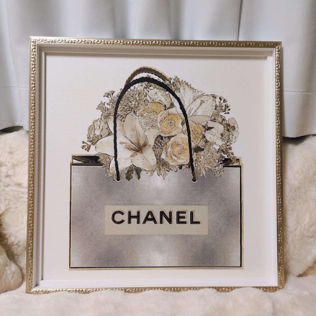アートパネル シャネル CHANEL Mサイズ オマージュ シルバー