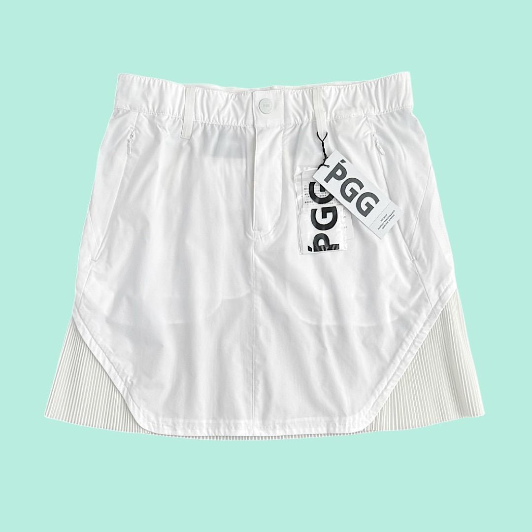 176 PGG ピージージー バックプリーツ スカート ホワイト サイズ00