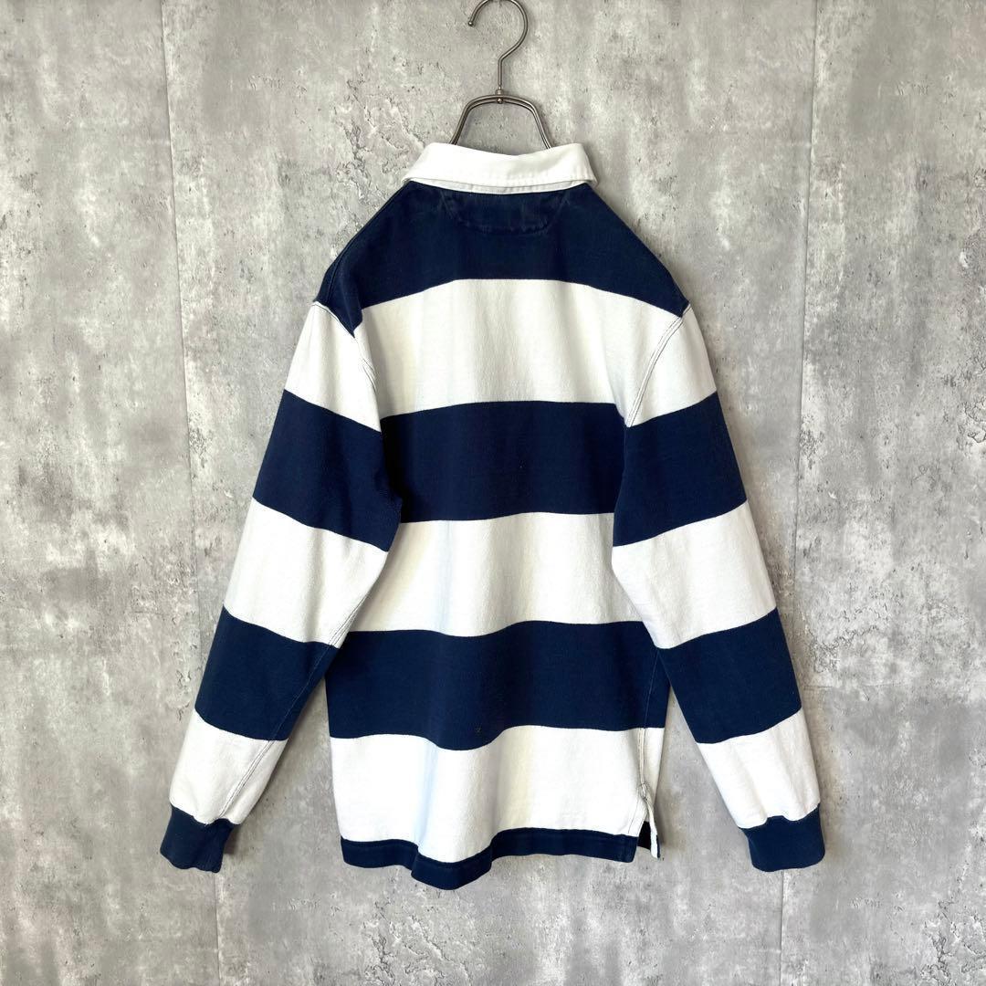 【最高デザイン！】90's ラルフローレン ラガーシャツ 太ボーダー 刺繍ポニー