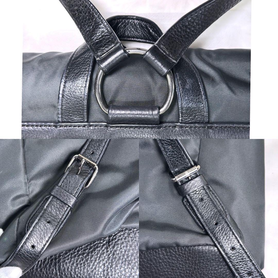 【訳あり極美品】コーチ ターンロック リュックサック ナイロン 黒 A4可