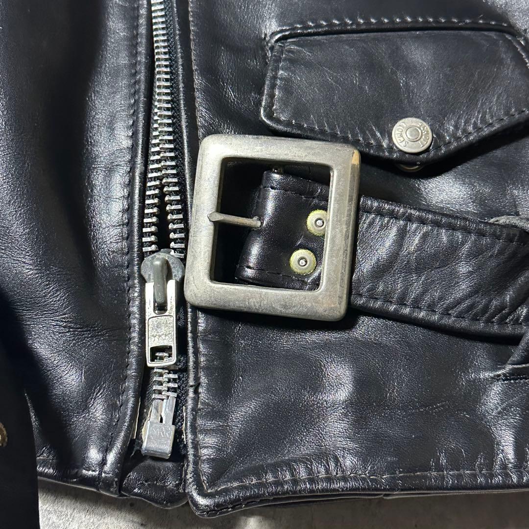 80s Schott 618 36 ステアハイド ダブルライダース 黒