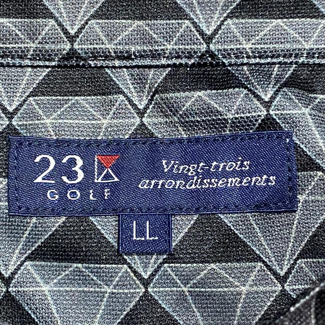 ピンクパンサー×ニジュウサンクゴルフ 半袖 ストレッチ ポロシャツ LL グレー