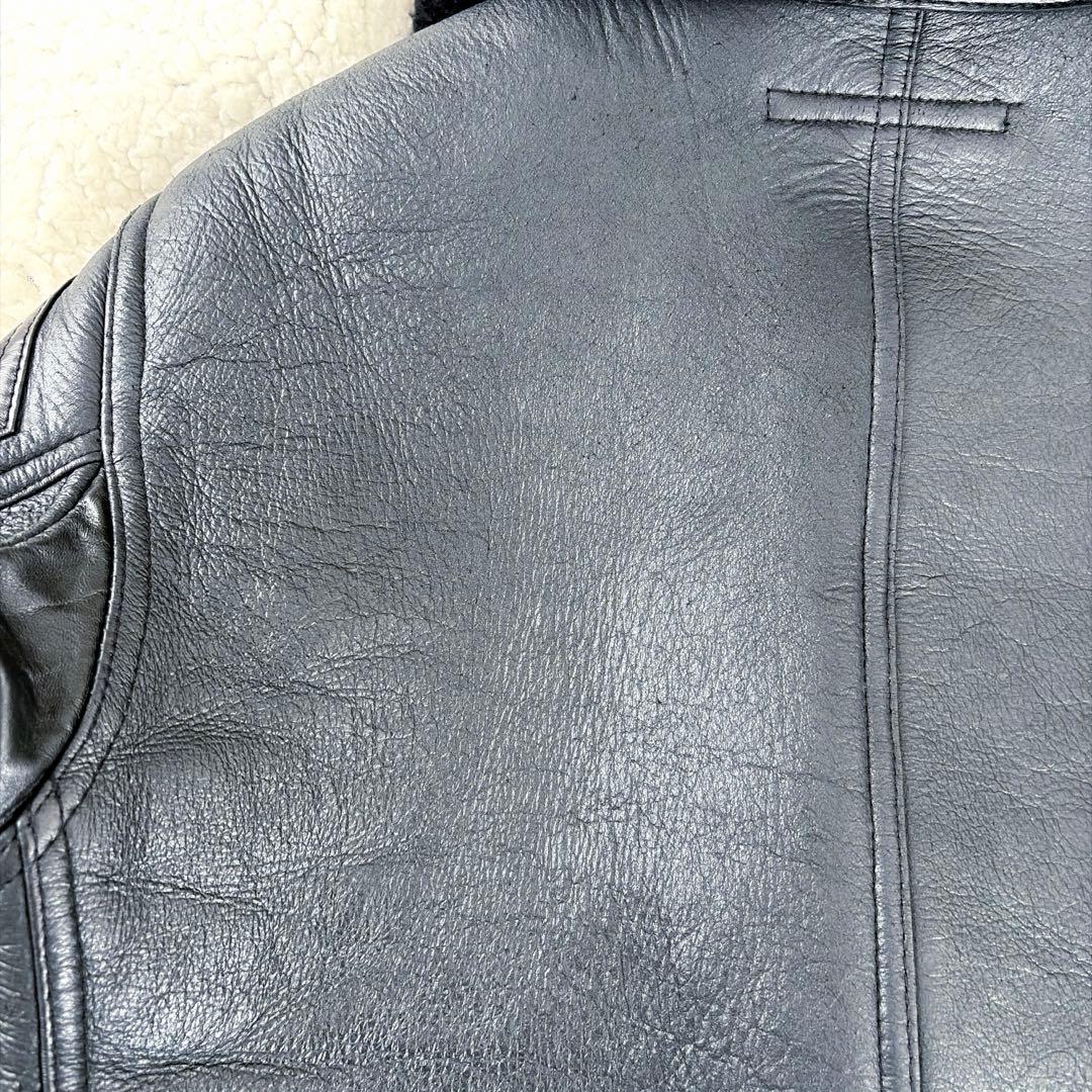 PARANOID ムートンレザージャケット サイズS 黒 タイプB6 馬革トリム