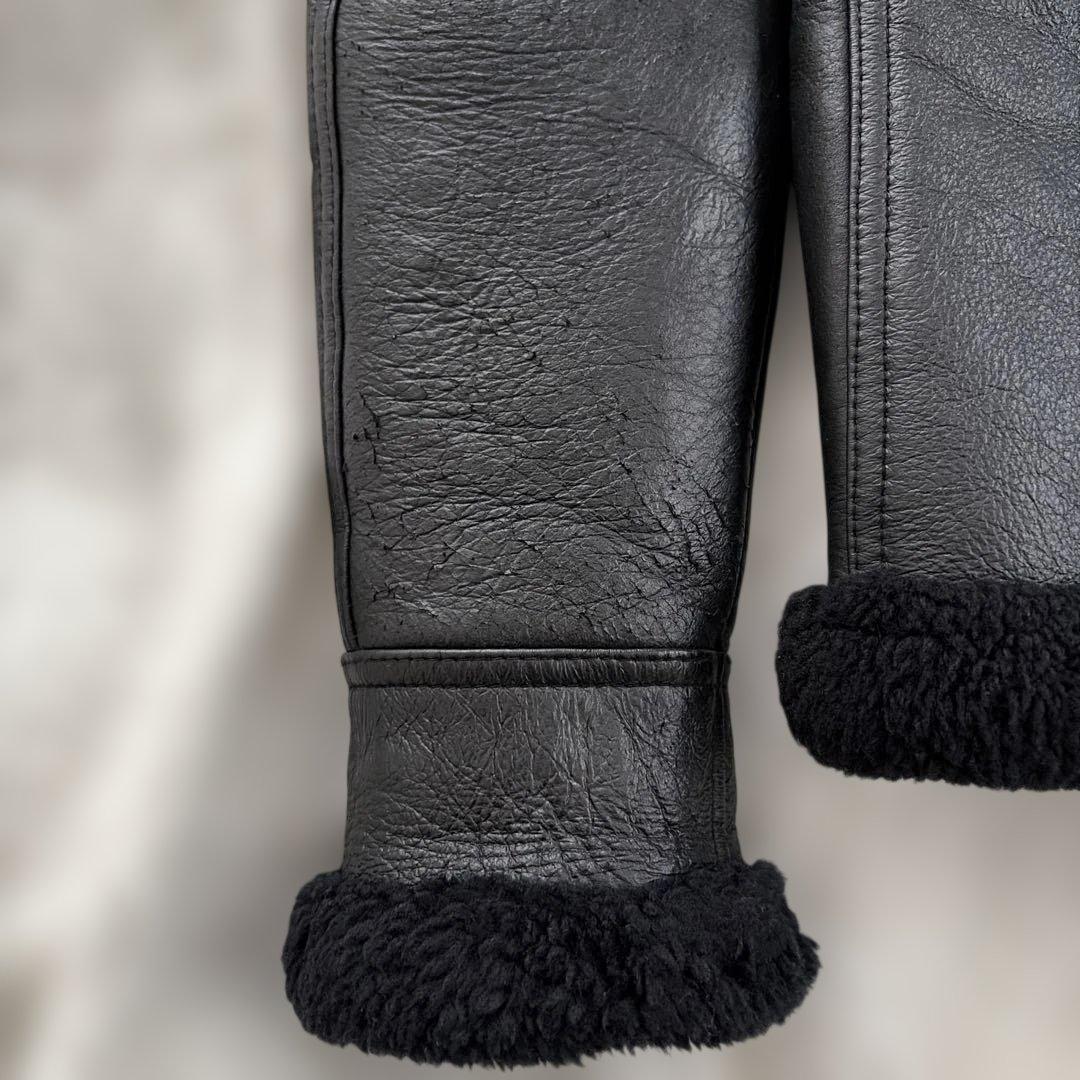 PARANOID ムートンレザージャケット サイズS 黒 タイプB6 馬革トリム