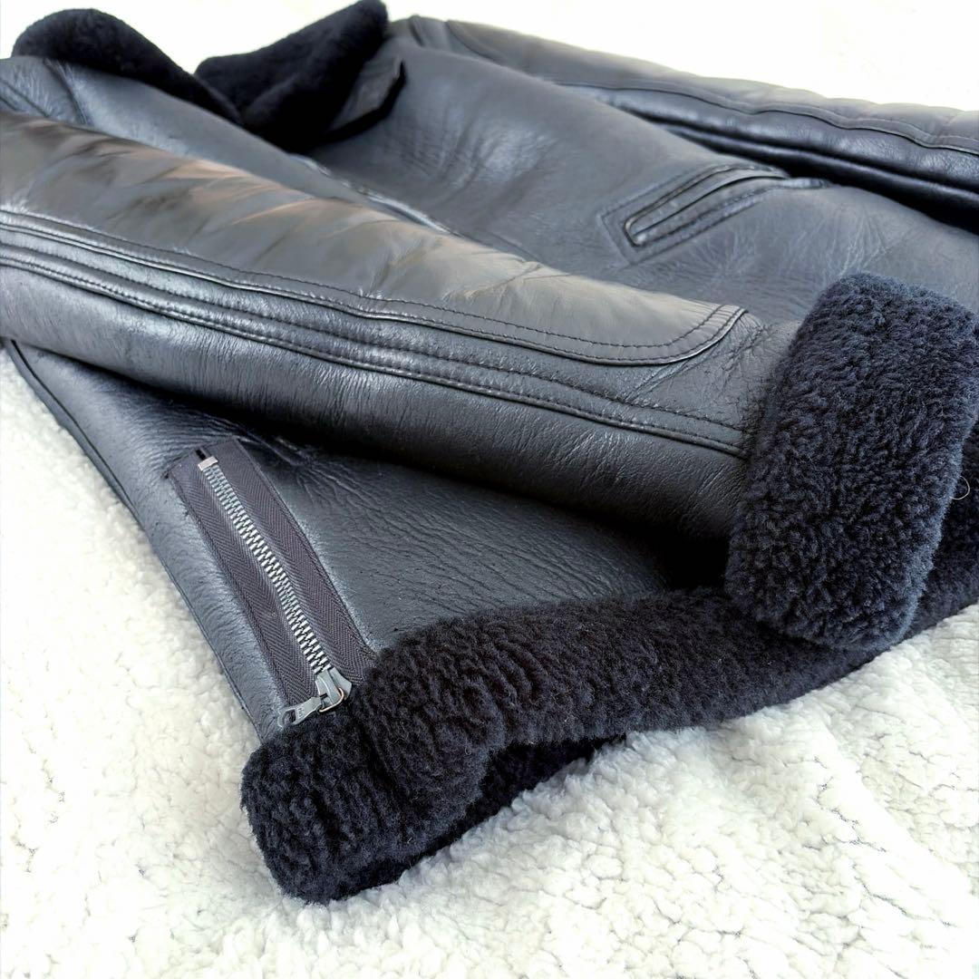 PARANOID ムートンレザージャケット サイズS 黒 タイプB6 馬革トリム