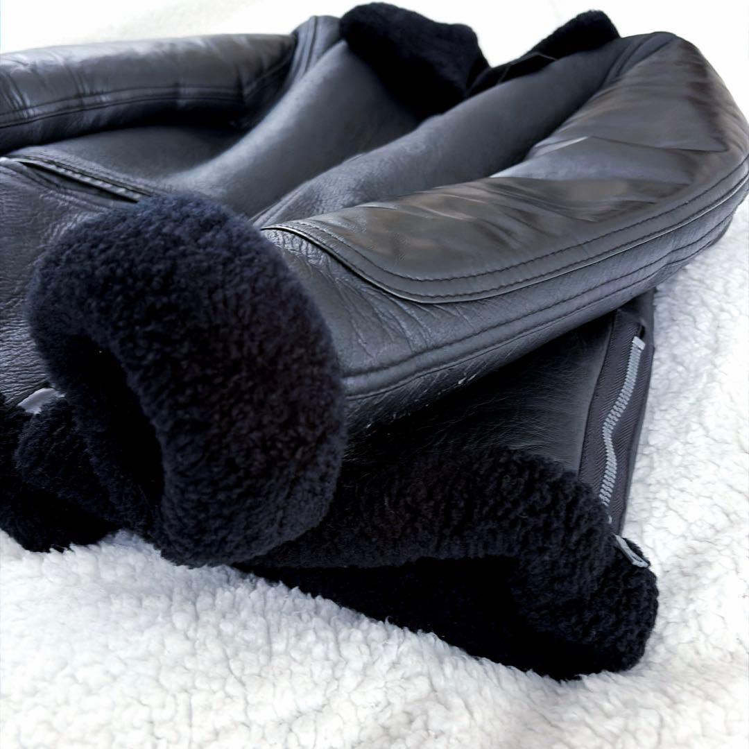 PARANOID ムートンレザージャケット サイズS 黒 タイプB6 馬革トリム