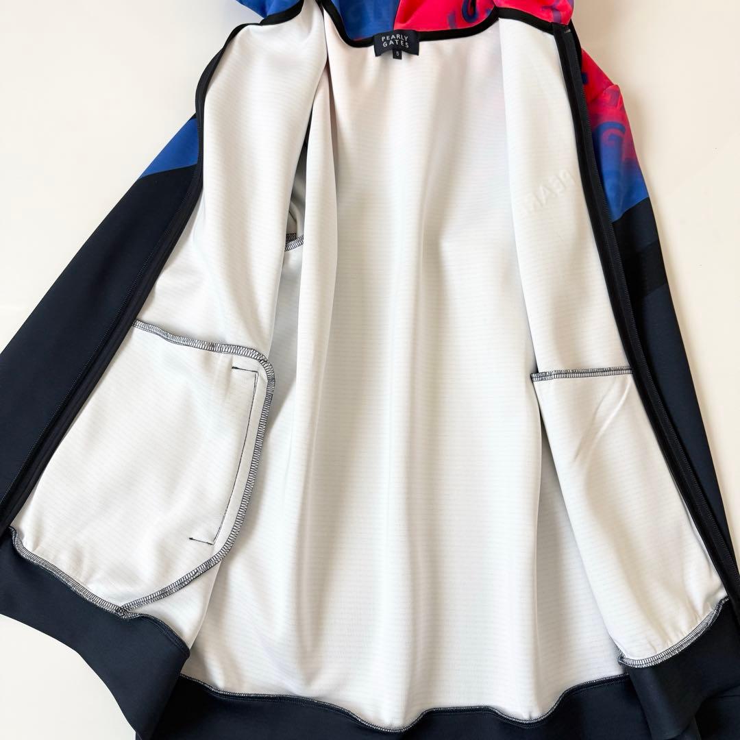 パーリーゲイツ　ロゴグラデパネルプリント フーディ　サイズ5 メンズ　ゴルフ