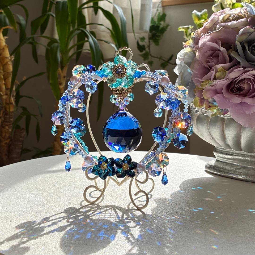 サンキャッチャー スワロフスキー ボール40mmダークサファイア