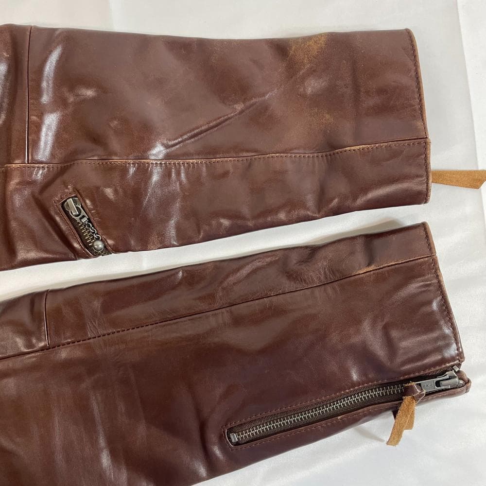 ◆Haruf レザージャケット ブラウン 3Lサイズ 本革 馬革 10635