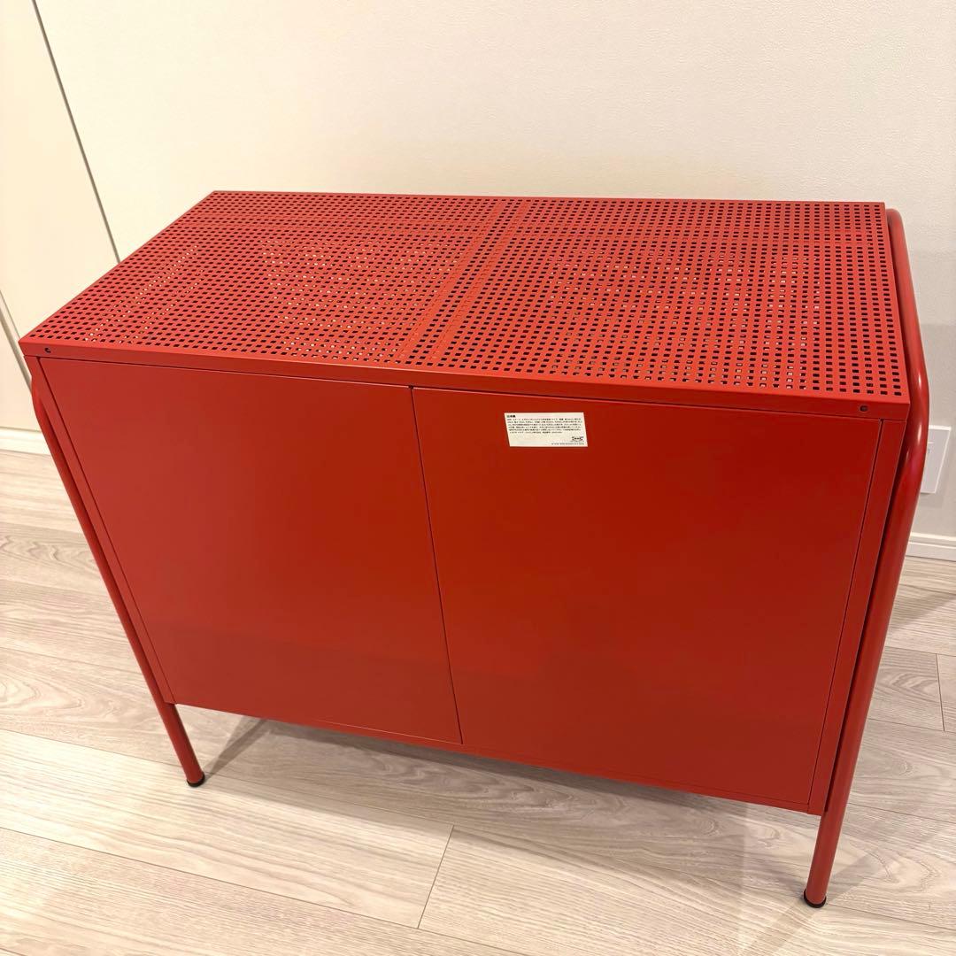 【廃盤品】IKEA キャビネット ニッケビー レッド