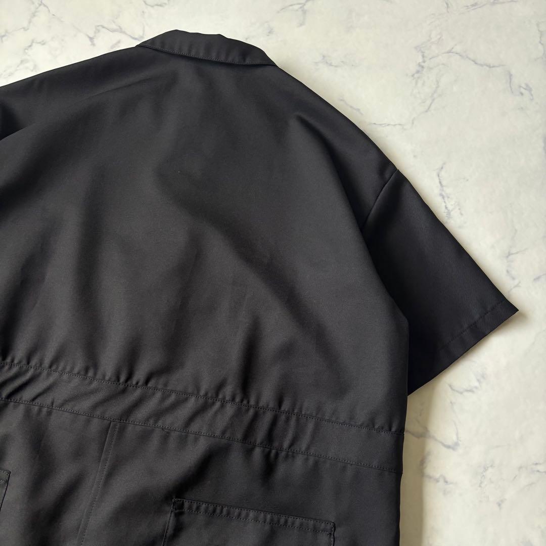 美品　mizuiro ind ペインターライクワンピース ブラック ◆7181