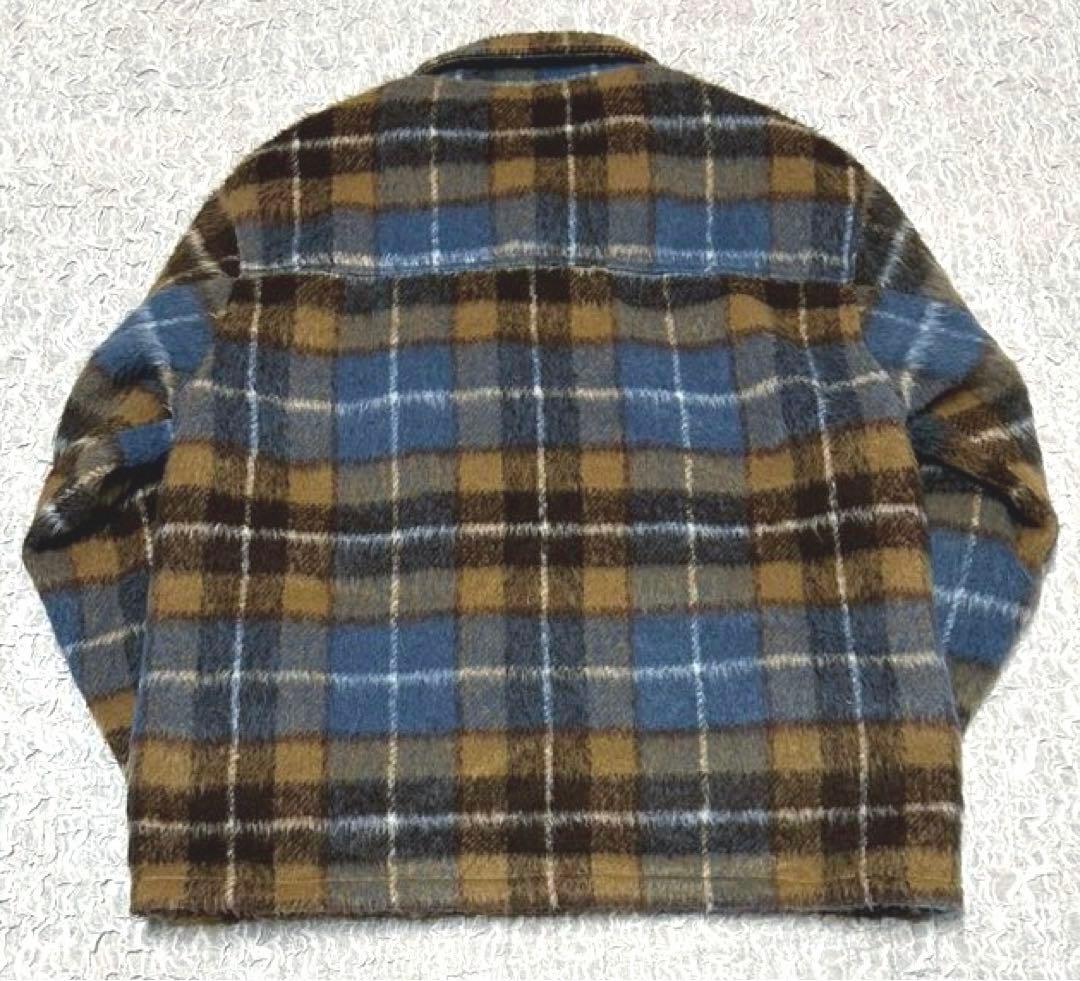 【極美品】即完売 CPCM シャギー チェック CPOシャツジャケット ブルー