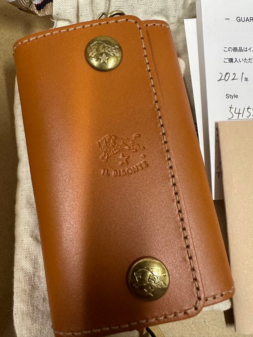 IL BISONTE ブラウン レザー キーケース