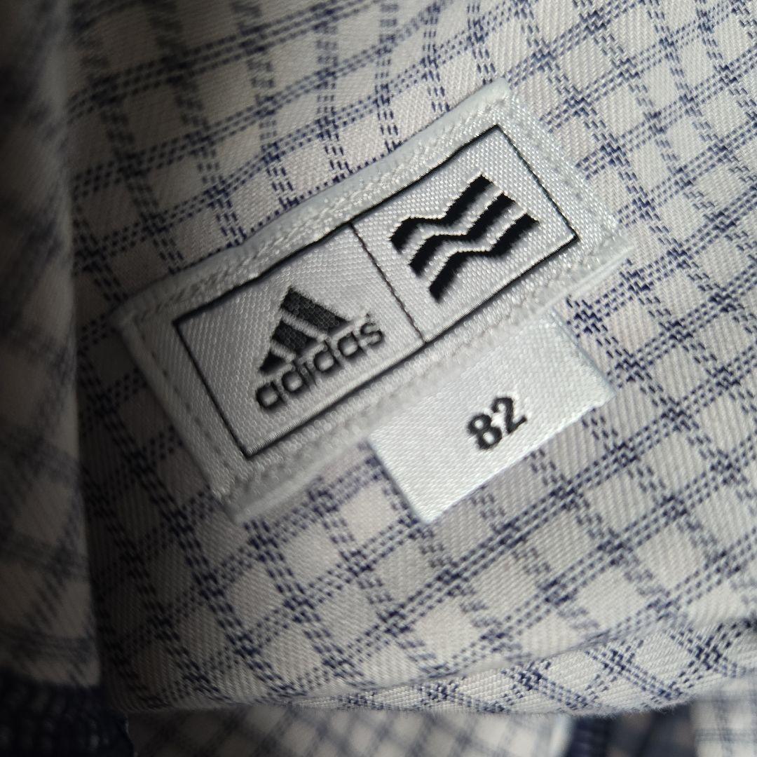 新品　adidas　ゴルフパンツ　82　ギンガムチェック　ブルー　紺　レディース