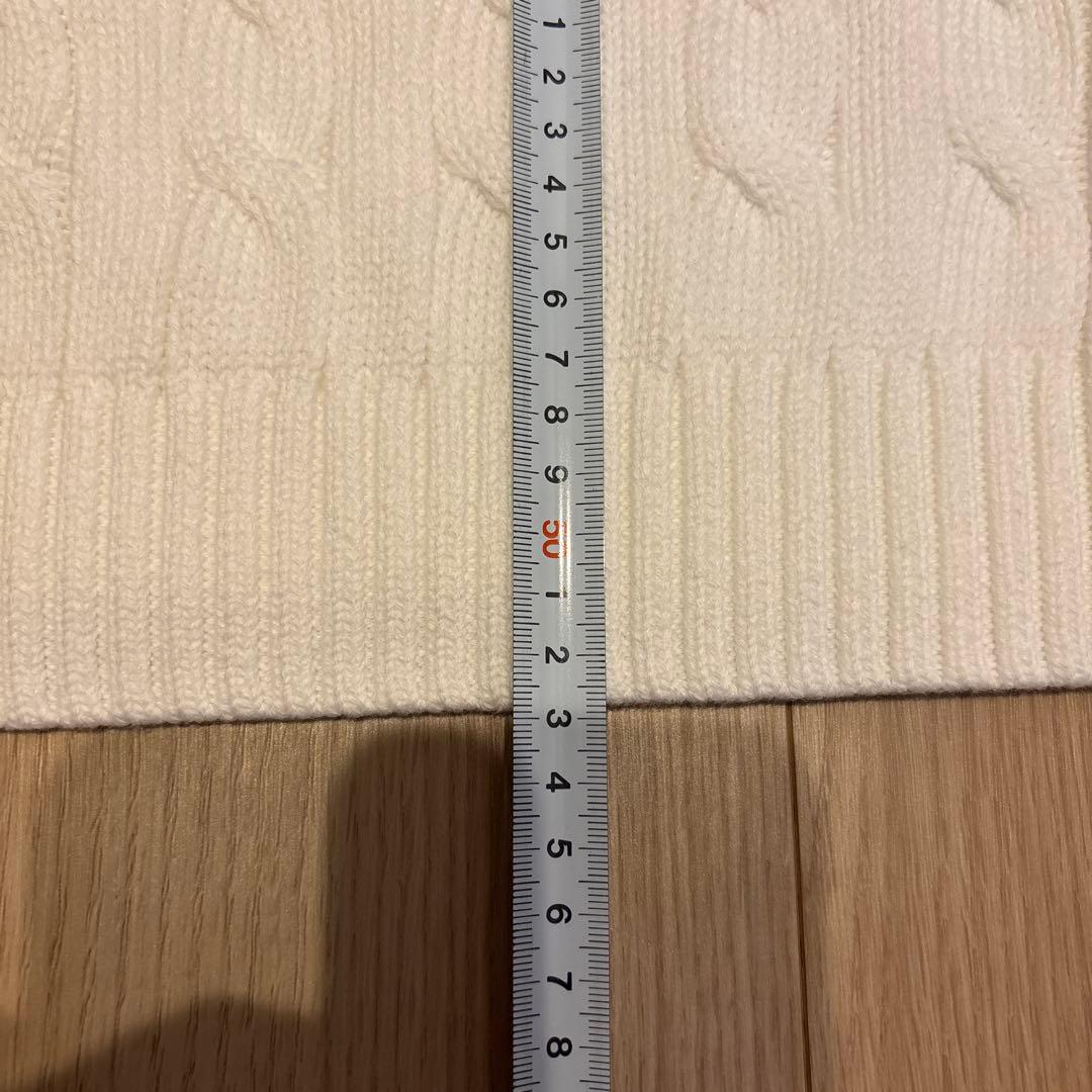 美品・ラルフローレン 現行QRタグ ケーブルニットベスト ホワイト 23年モデル