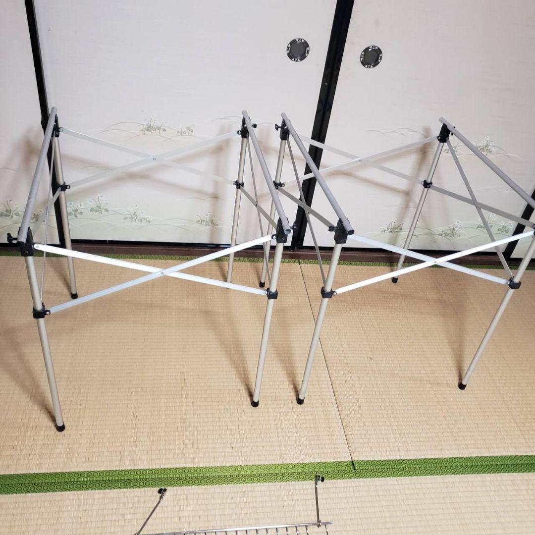 LOGOS アウトドアシンクとキッチンスタンド２つ オプション棚付き