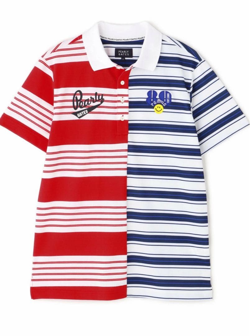 PEARLY GATES Peカノコボーダー半袖ポロシャツサイズ5