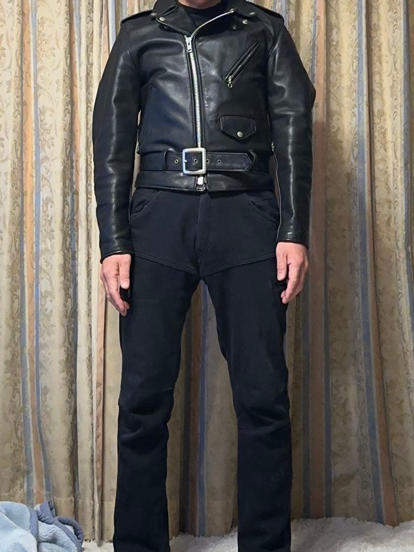 Schott Perfecto ブラックレザーライダースジャケット 36