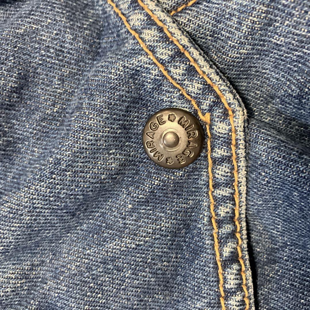 AUTHENTIC vintage 襟レザー切替デニムジャケットXL USA