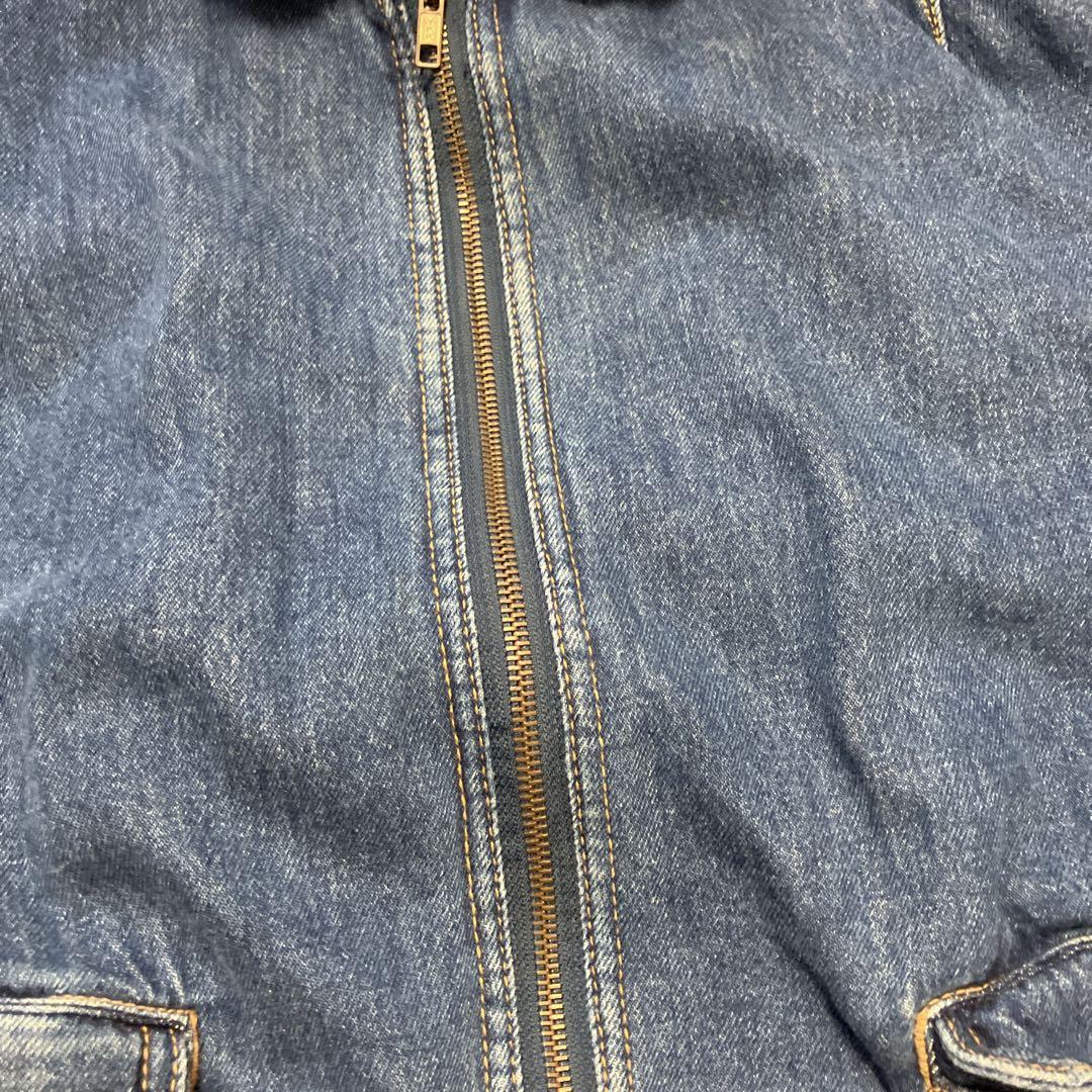 AUTHENTIC vintage 襟レザー切替デニムジャケットXL USA