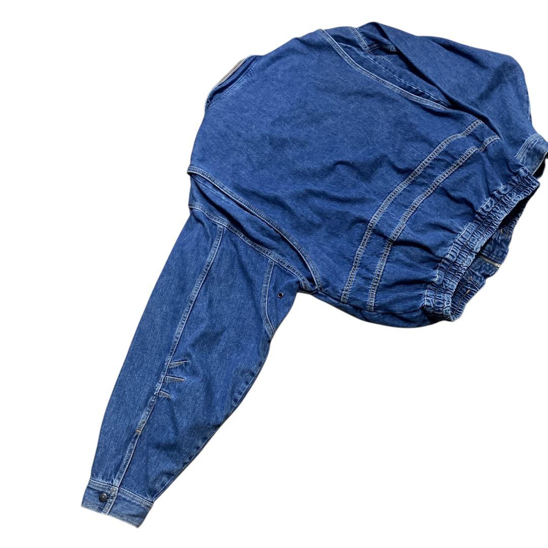 AUTHENTIC vintage 襟レザー切替デニムジャケットXL USA