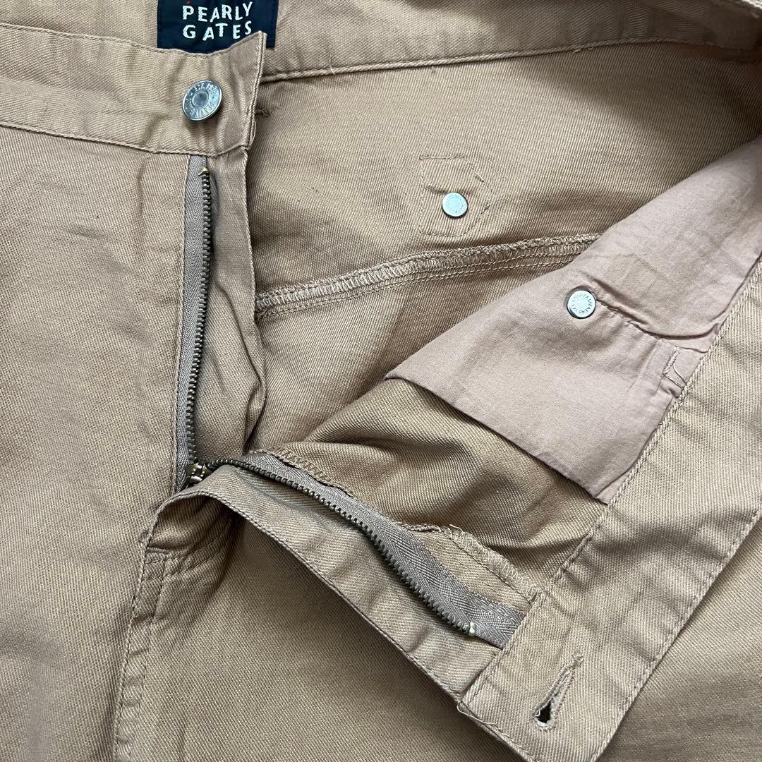 希少サイズ【パーリーゲイツ】（7）チノパン ゴルフパンツ ロゴ ベージュ