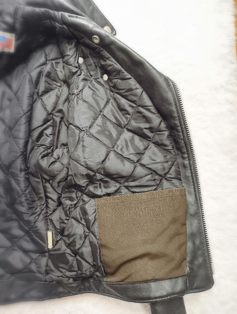 Schott 618 レザー ダブルライダースジャケット 38 バイカータグ後期