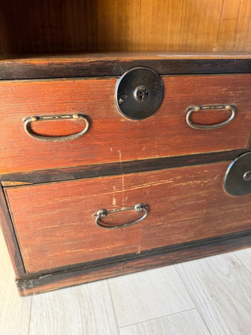 はせ出品 水屋箪笥 茶箪笥 飾り棚 レトロ 木製 古家具 和箪笥