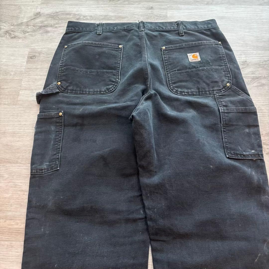 USA製B01 Carhartt ダブルニー ブラック 良フェード 極太#594