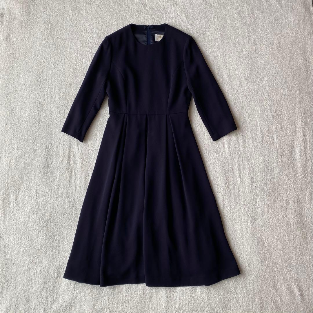 【美品】グレースコンチネンタル　ミンクファーワンピース　36 日本製　ネイビー