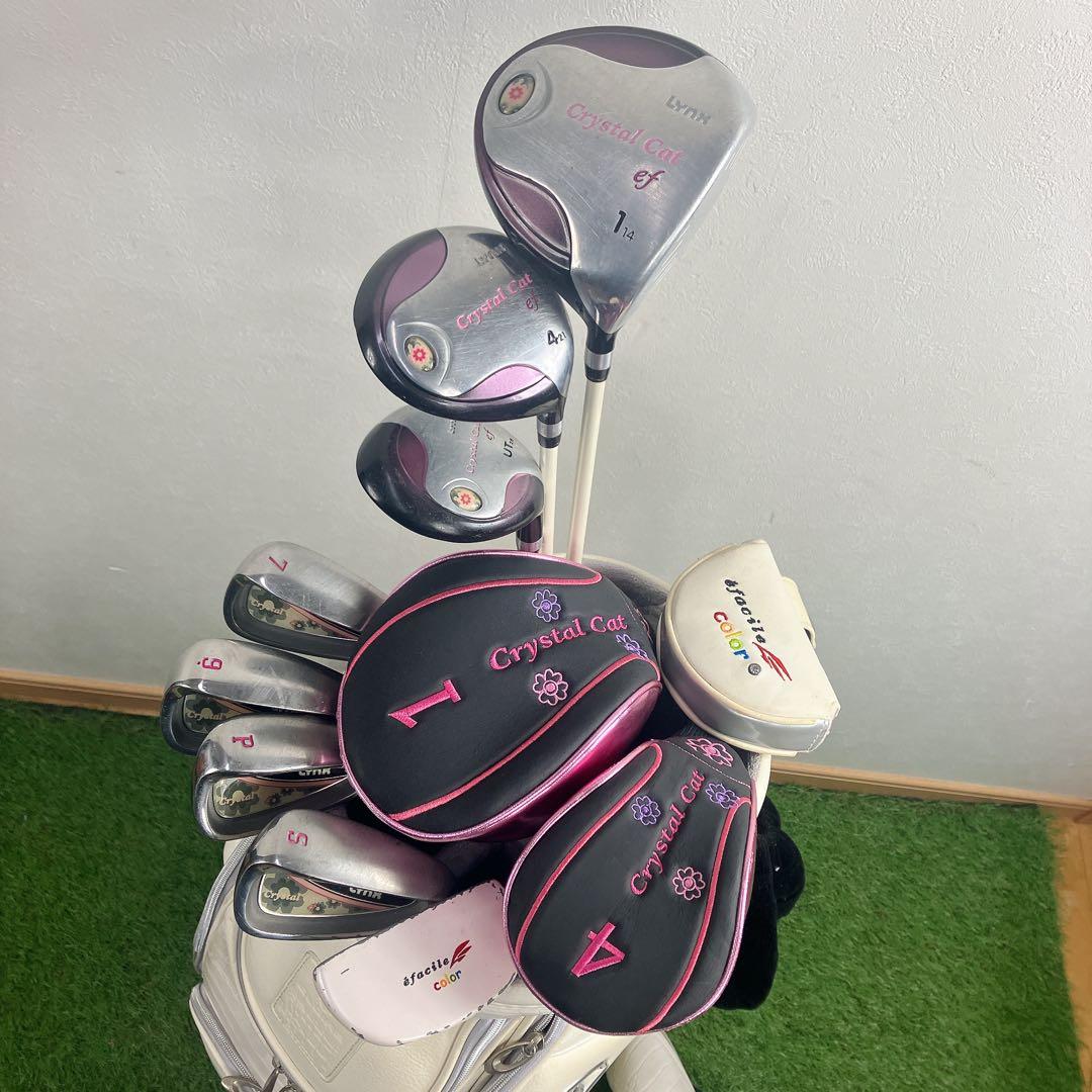かわいいピンク 初心者　レディースゴルフクラブセット 右利き フレックスL