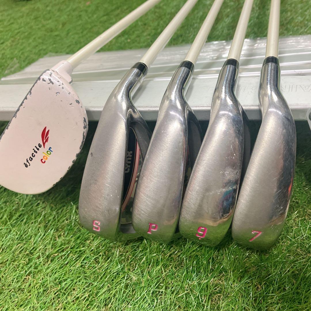 かわいいピンク 初心者　レディースゴルフクラブセット 右利き フレックスL