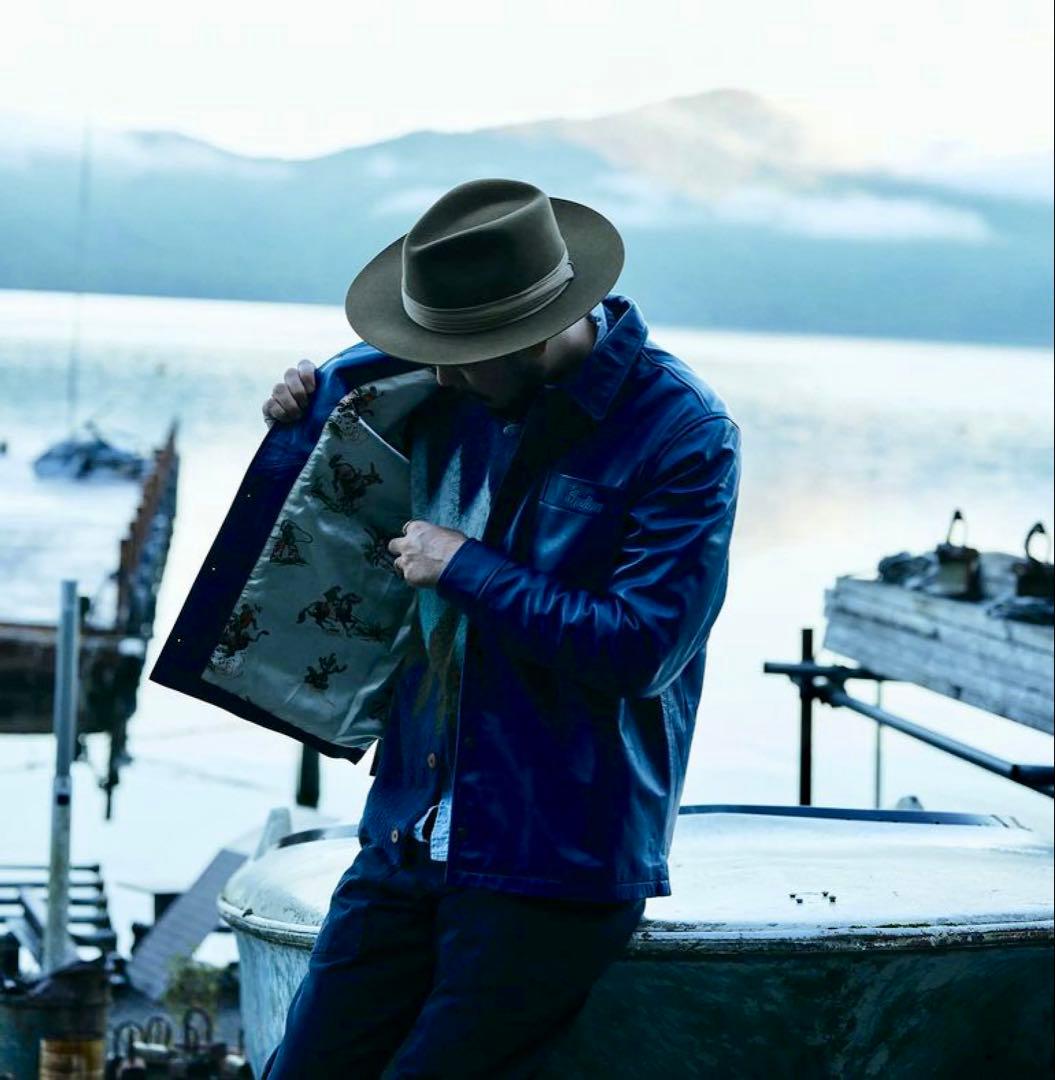 Indian レザー コーチジャケットXL 小峠ブルー