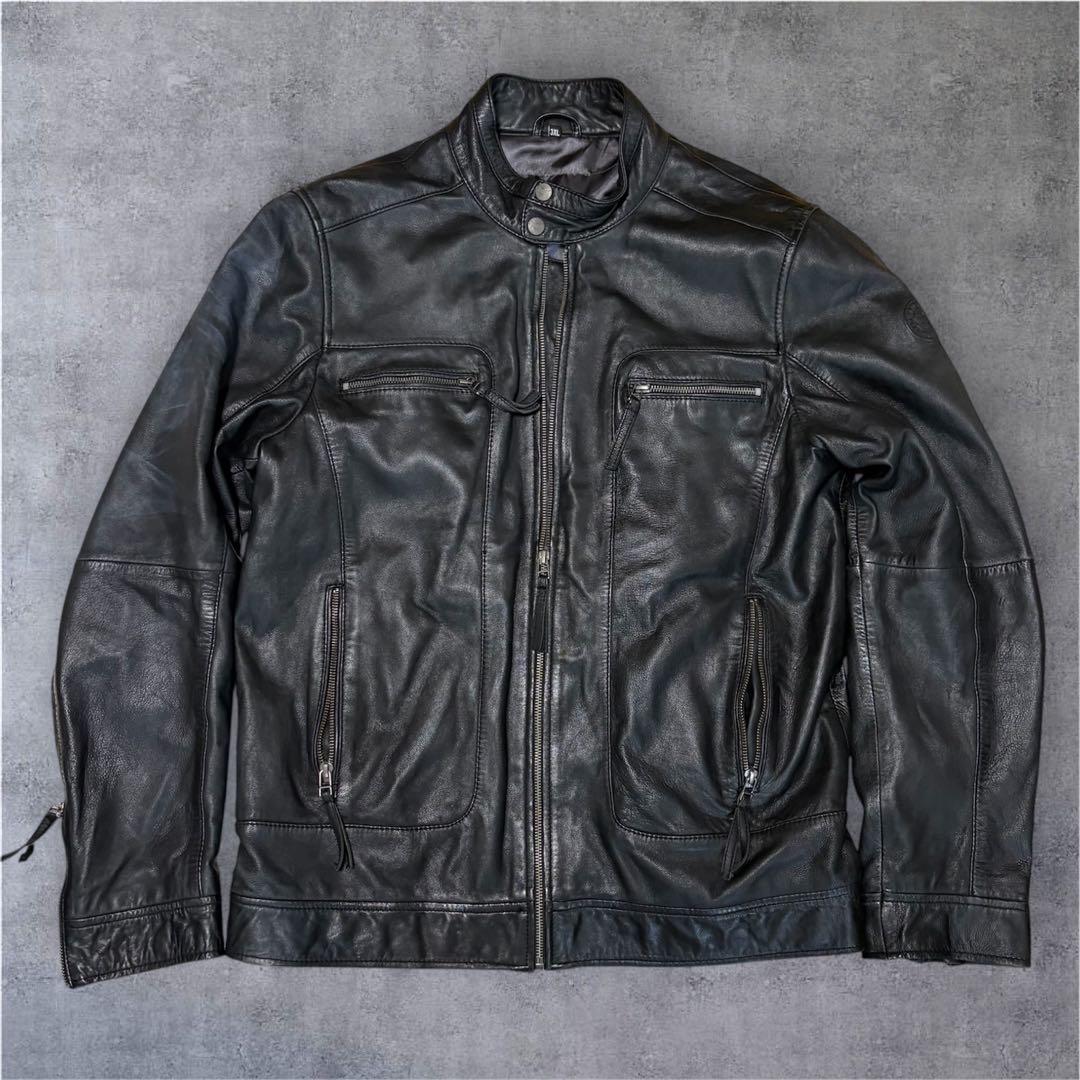 【希少】RIDEZ ライズ レザージャケット　羊革　シープスキン　3XL