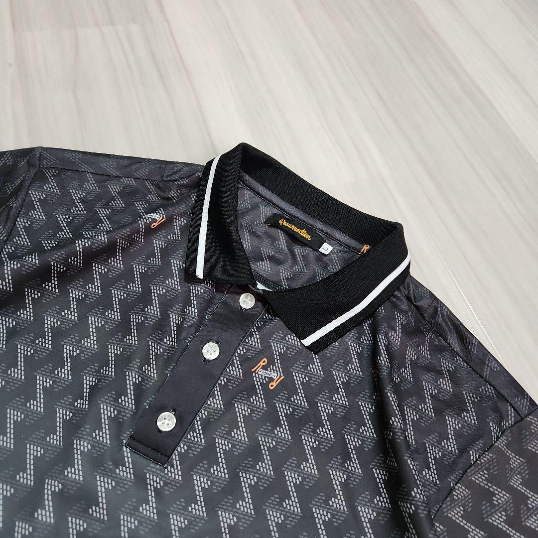 美品☆Resurrection☆2023GMグラデーション半袖ポロ L 黒グレー