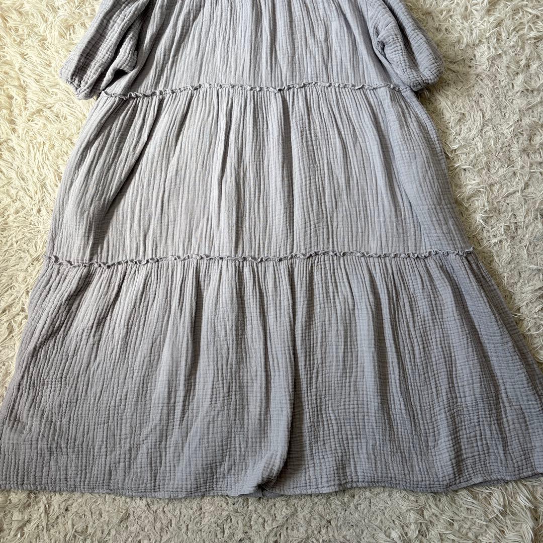 美品☆【ジェラートピケ】マタニティ　ガーゼ地　ワンピース　ティアード　1サイズ