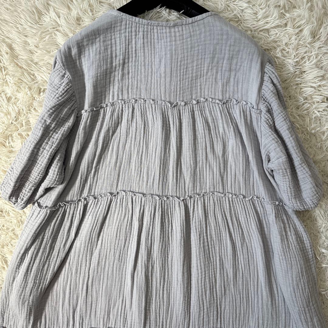 美品☆【ジェラートピケ】マタニティ　ガーゼ地　ワンピース　ティアード　1サイズ